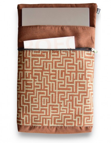 Laptop sleeve, "laberint" terracota open – BARBADOS