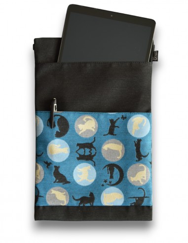 Funda tablet, "cats" negra - CAIMAN