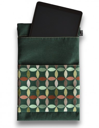 Funda tablet, "hojas" verde - CAIMAN