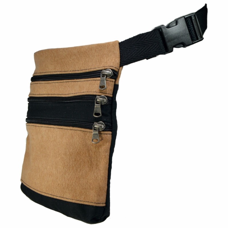 Beige fanny pack 3 pockets 100% Cotton,...