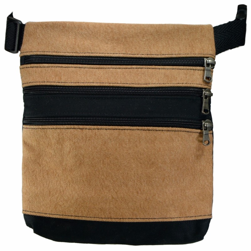 Beige fanny pack 3 pockets 100% Cotton,...