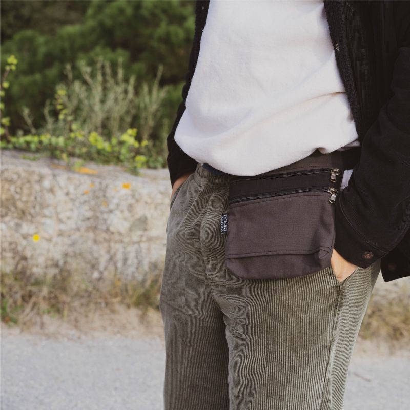 Sac ceinture Kauai 2 Gris foncé uni 100% coton