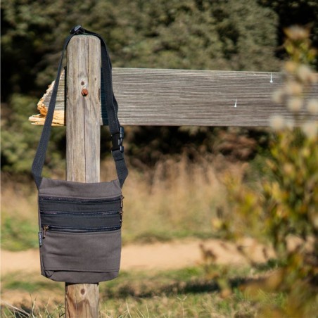 Sac ceinture Île de Pâques 3 gris foncé uni 100% coton