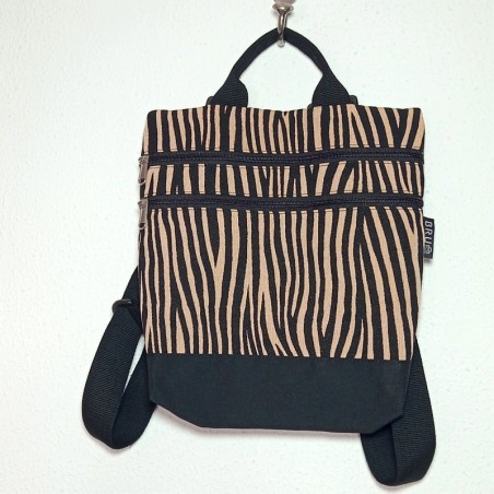 Motxilla COMODO reversible, ZEBRA cream 3 butxaques