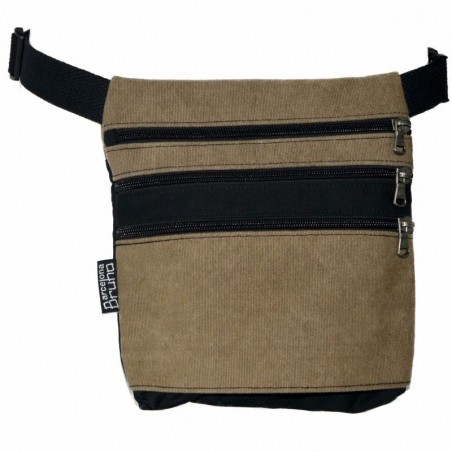 Waist bag belt fanny pack Easter Island 3 solid camel 100% cotton